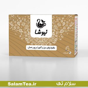 مخلوط چای سبز و آلوورا و پودر عسل نیوشا (20 عددی)